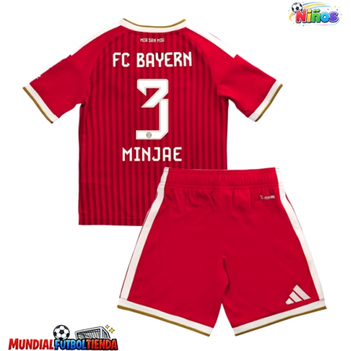 Camiseta Bayern Munich Kim Min-jae #3 Primera Equipación Replica 2026-27 para niños mangas cortas (+ Pantalones cortos)
